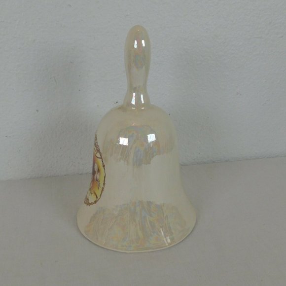 Porcelain Bell Form without Clapper Fired with Carousel Horse decoration 10 in t - Picture 3 of 11